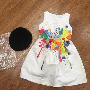 21KIDS Creative Art Paint Dress With Lining